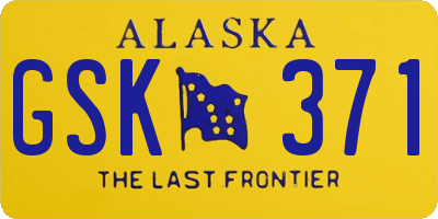 AK license plate GSK371