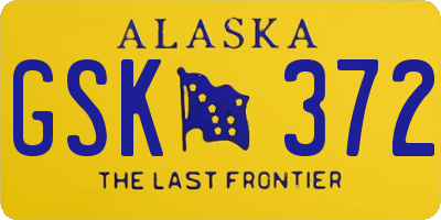 AK license plate GSK372