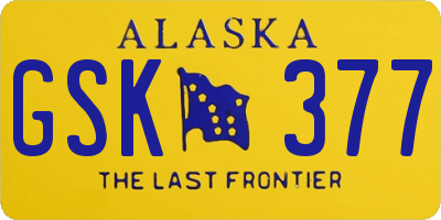 AK license plate GSK377