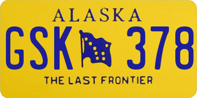 AK license plate GSK378