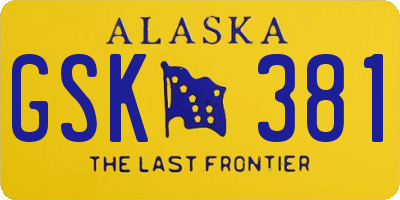 AK license plate GSK381