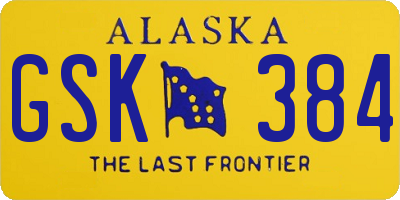 AK license plate GSK384