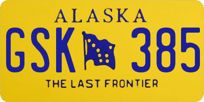 AK license plate GSK385