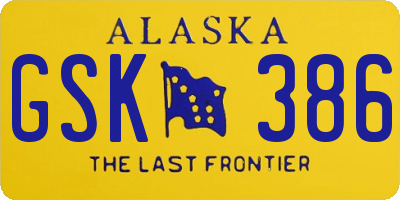 AK license plate GSK386
