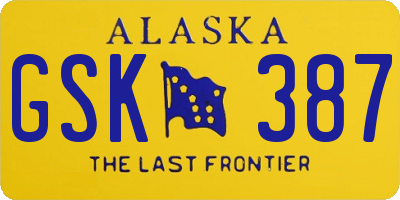 AK license plate GSK387