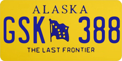 AK license plate GSK388