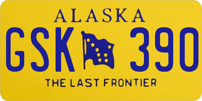 AK license plate GSK390