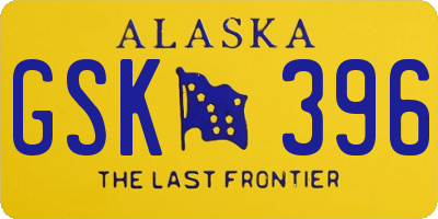 AK license plate GSK396