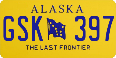 AK license plate GSK397