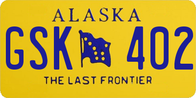 AK license plate GSK402