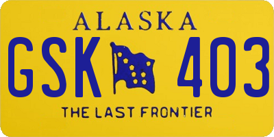 AK license plate GSK403