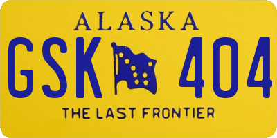 AK license plate GSK404
