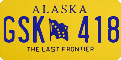 AK license plate GSK418