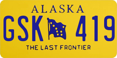 AK license plate GSK419