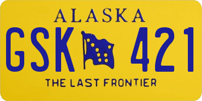 AK license plate GSK421