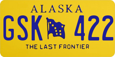 AK license plate GSK422