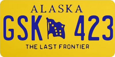 AK license plate GSK423