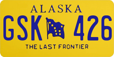 AK license plate GSK426