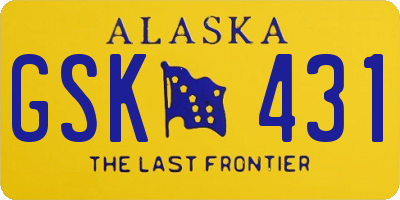 AK license plate GSK431