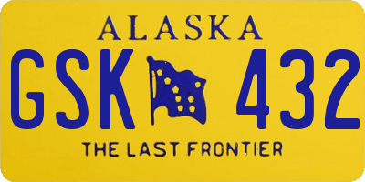 AK license plate GSK432