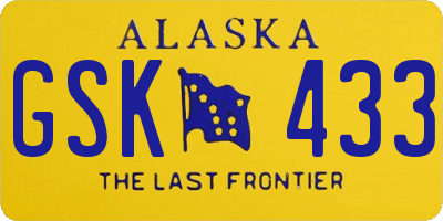 AK license plate GSK433