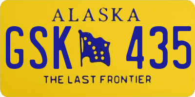 AK license plate GSK435