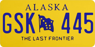 AK license plate GSK445