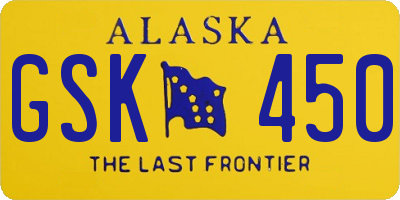 AK license plate GSK450
