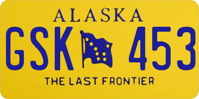 AK license plate GSK453