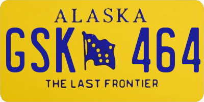 AK license plate GSK464