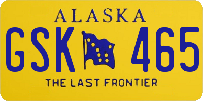 AK license plate GSK465