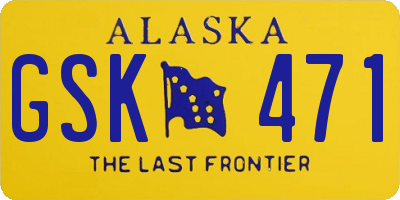 AK license plate GSK471