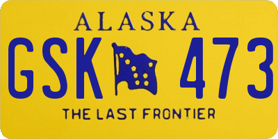 AK license plate GSK473