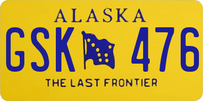 AK license plate GSK476