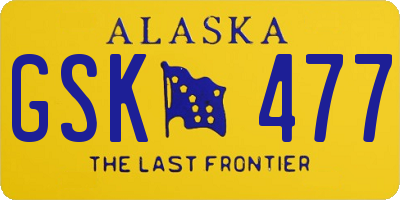 AK license plate GSK477