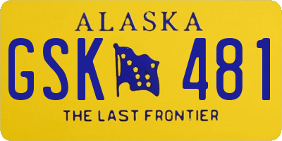 AK license plate GSK481