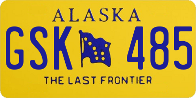 AK license plate GSK485