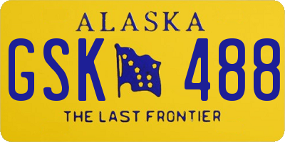 AK license plate GSK488