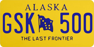 AK license plate GSK500