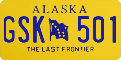 AK license plate GSK501