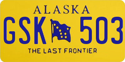AK license plate GSK503