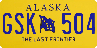 AK license plate GSK504