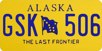 AK license plate GSK506