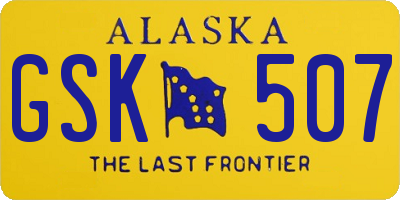 AK license plate GSK507