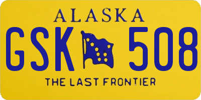 AK license plate GSK508
