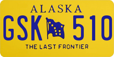 AK license plate GSK510