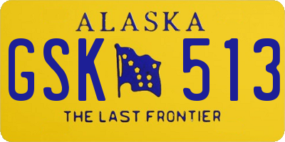 AK license plate GSK513