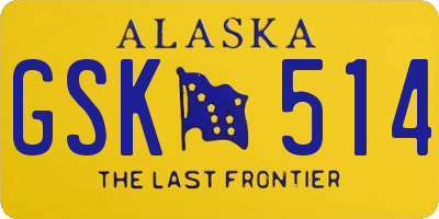 AK license plate GSK514