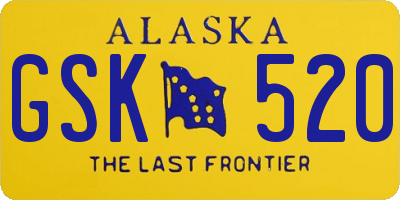 AK license plate GSK520
