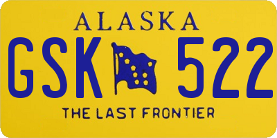 AK license plate GSK522